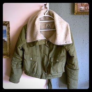 UNIF Army Green Cropped Coat..